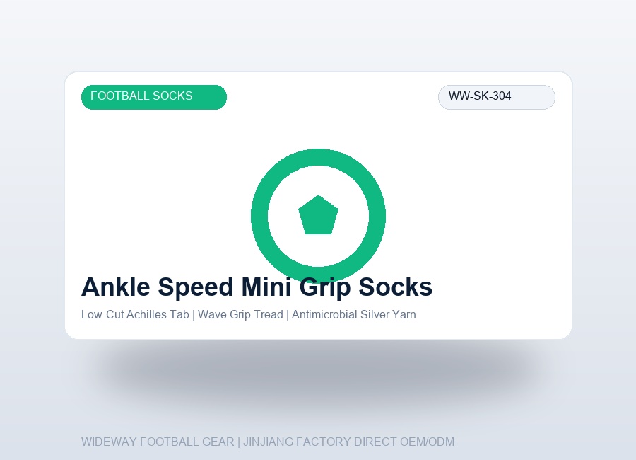 Ankle-Length Training Mini Grip Socks with Heel Tab - WIDEWAY Football Gear
