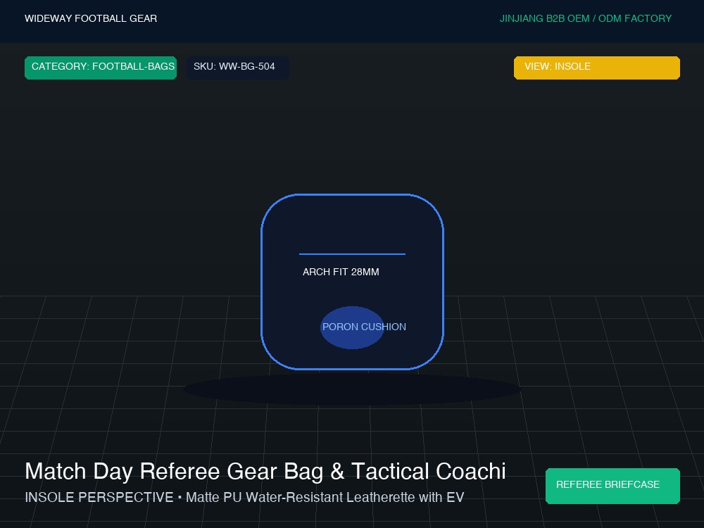 Match Day Referee Gear Bag & Tactical Coaching Organizer - Insole Cushioning & Heel Counter