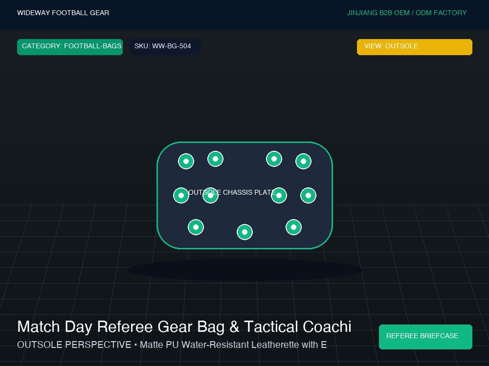 Match Day Referee Gear Bag & Tactical Coaching Organizer - Outsole / Chassis Plate (Traction Studs)