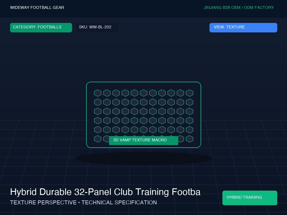 Hybrid Durable 32-Panel Club Training Football - Macro Vamp Texture (Ball Grip Zone)
