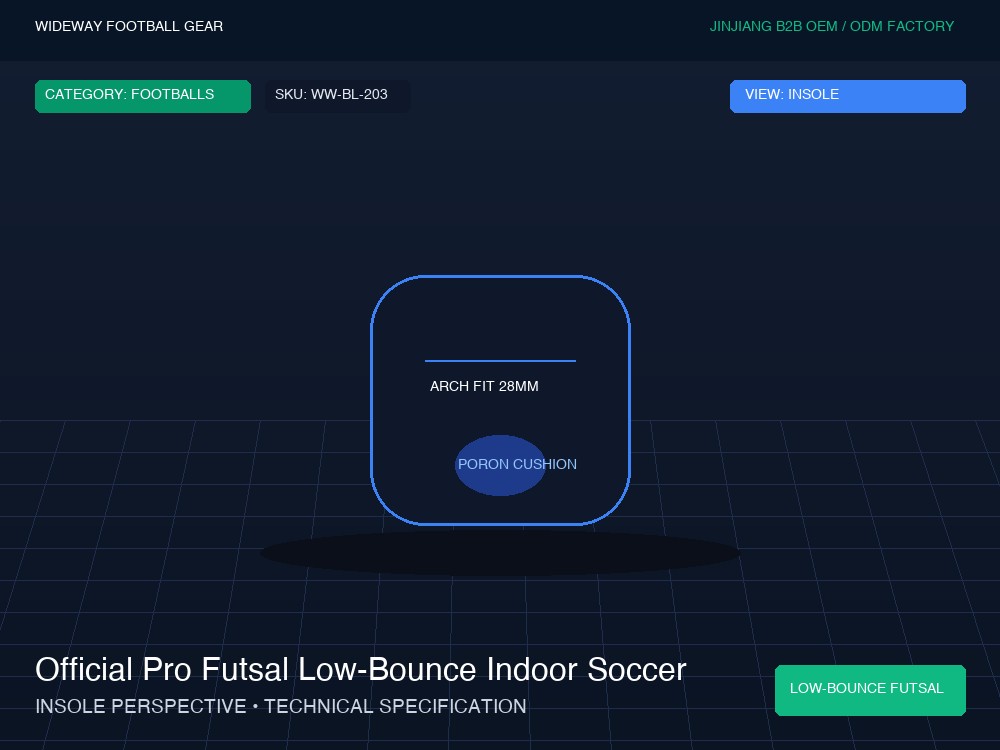 Official Pro Futsal Low-Bounce Indoor Soccer Ball - Insole Cushioning & Heel Counter