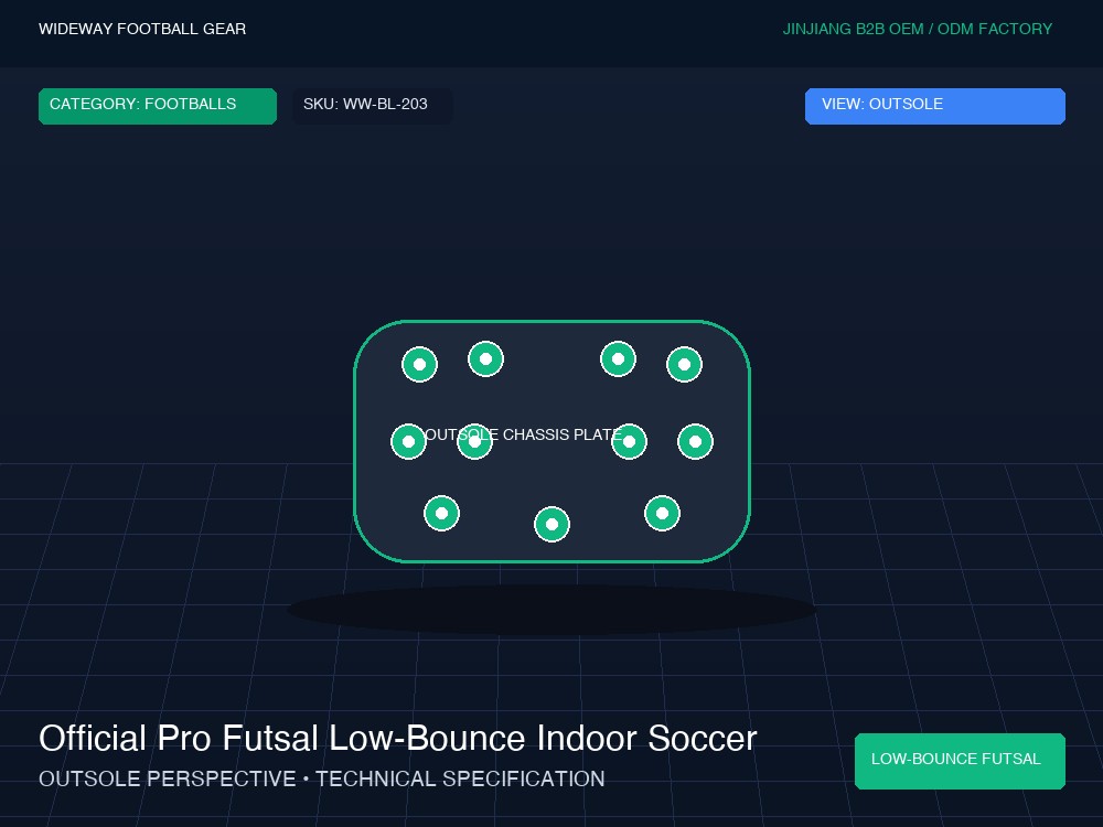 Official Pro Futsal Low-Bounce Indoor Soccer Ball - Outsole / Chassis Plate (Traction Studs)