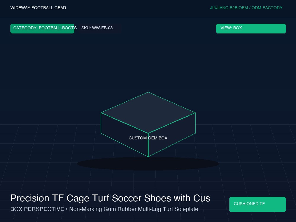 Precision TF Cage Turf Soccer Shoes with Cushioned Midsole - Custom OEM Packaging Box & Label