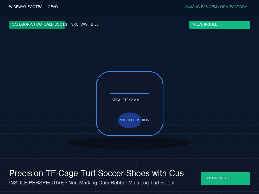 Precision TF Cage Turf Soccer Shoes with Cushioned Midsole - Insole Cushioning & Heel Counter