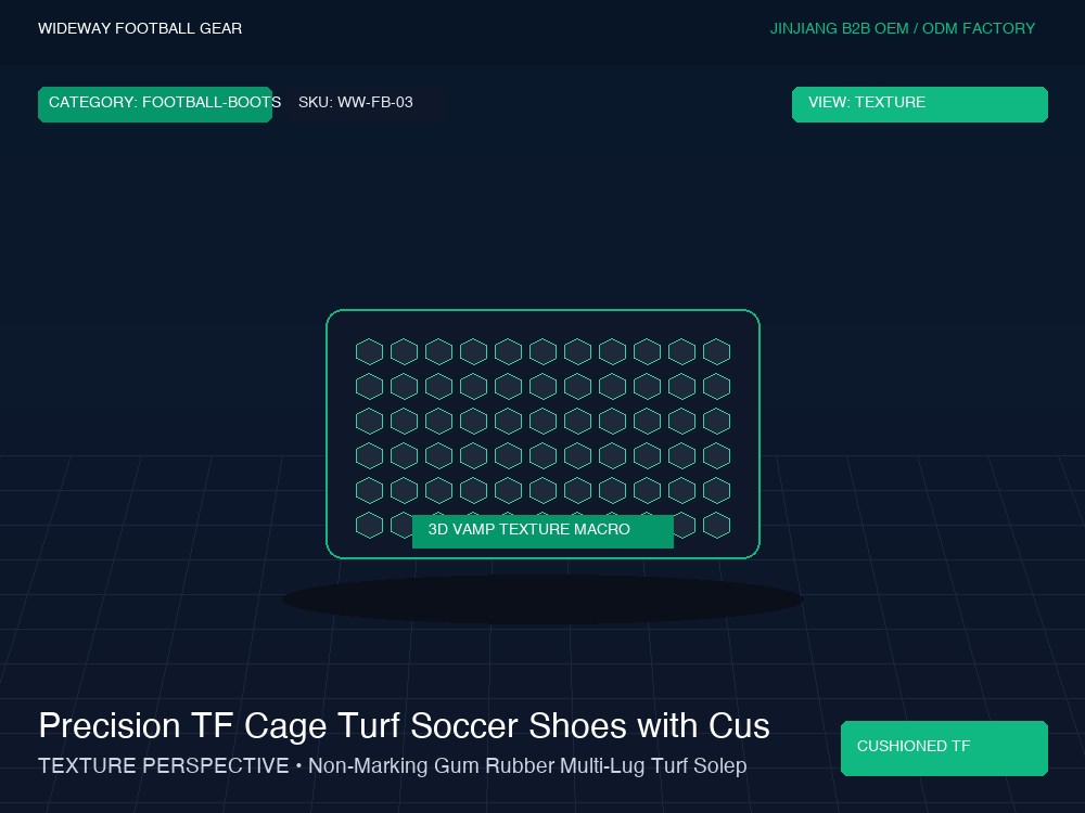 Precision TF Cage Turf Soccer Shoes with Cushioned Midsole - Macro Vamp Texture (Ball Grip Zone)