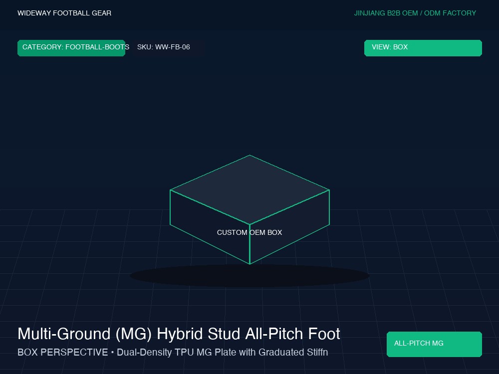 Multi-Ground (MG) Hybrid Stud All-Pitch Football Boots - Custom OEM Packaging Box & Label