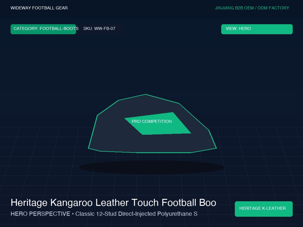 Heritage Kangaroo Leather Touch Football Boots with Fold-Over Tongue