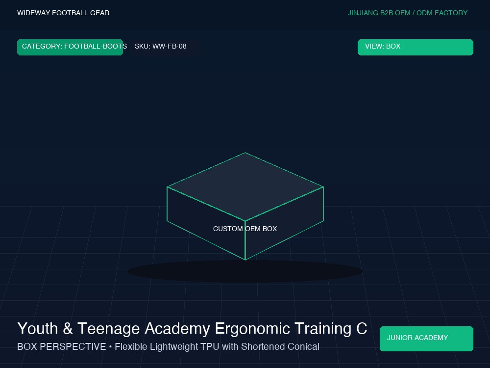 Youth & Teenage Academy Ergonomic Training Cleats - Custom OEM Packaging Box & Label