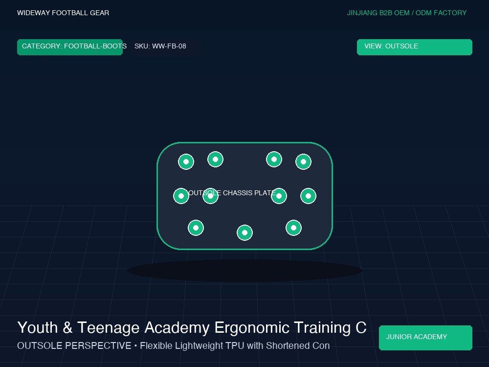 Youth & Teenage Academy Ergonomic Training Cleats - Outsole / Chassis Plate (Traction Studs)