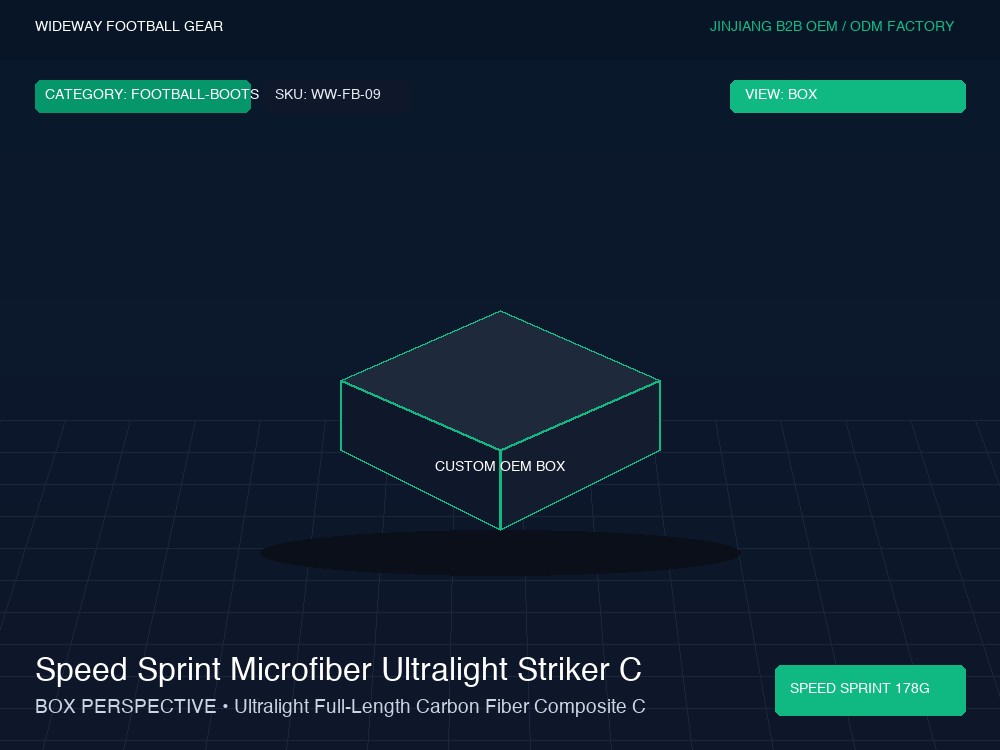 Speed Sprint Microfiber Ultralight Striker Cleats (Sub-185g) - Custom OEM Packaging Box & Label