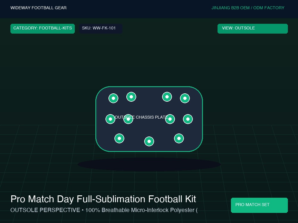 Pro Match Day Full-Sublimation Football Kit (Jersey & Shorts) - Outsole / Chassis Plate (Traction Studs)