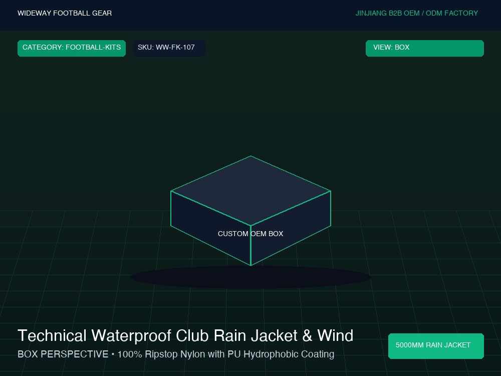 Technical Waterproof Club Rain Jacket & Windbreaker - Custom OEM Packaging Box & Label
