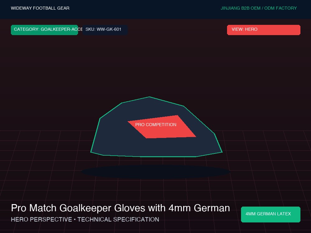 Pro Match Goalkeeper Gloves with 4mm German Contact Latex