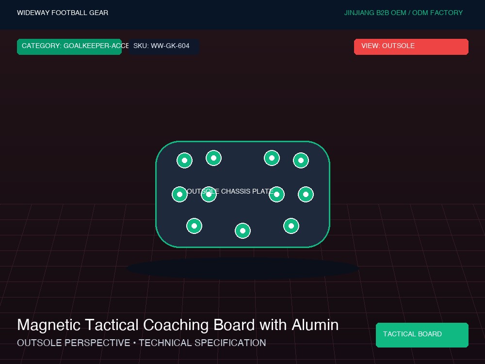 Magnetic Tactical Coaching Board with Aluminum Frame - Outsole / Chassis Plate (Traction Studs)