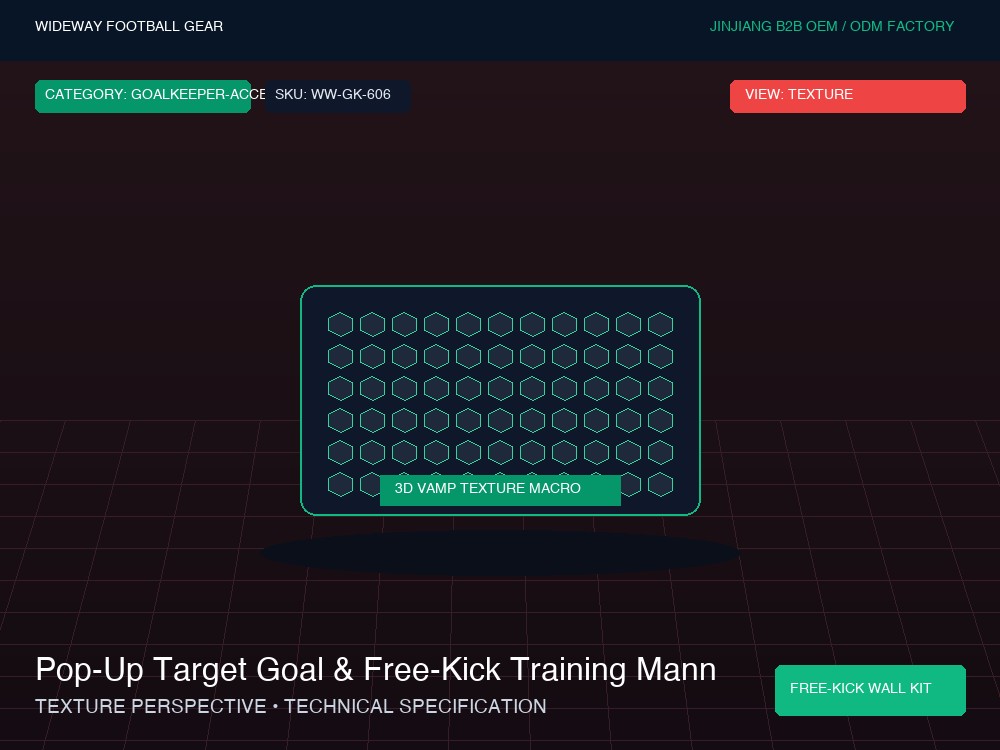 Pop-Up Target Goal & Free-Kick Training Mannequins Wall Kit - Macro Vamp Texture (Ball Grip Zone)